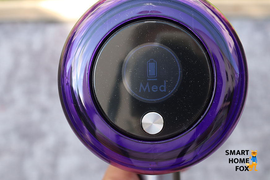 Der Knopf zur Saugstufenwahl beim V11